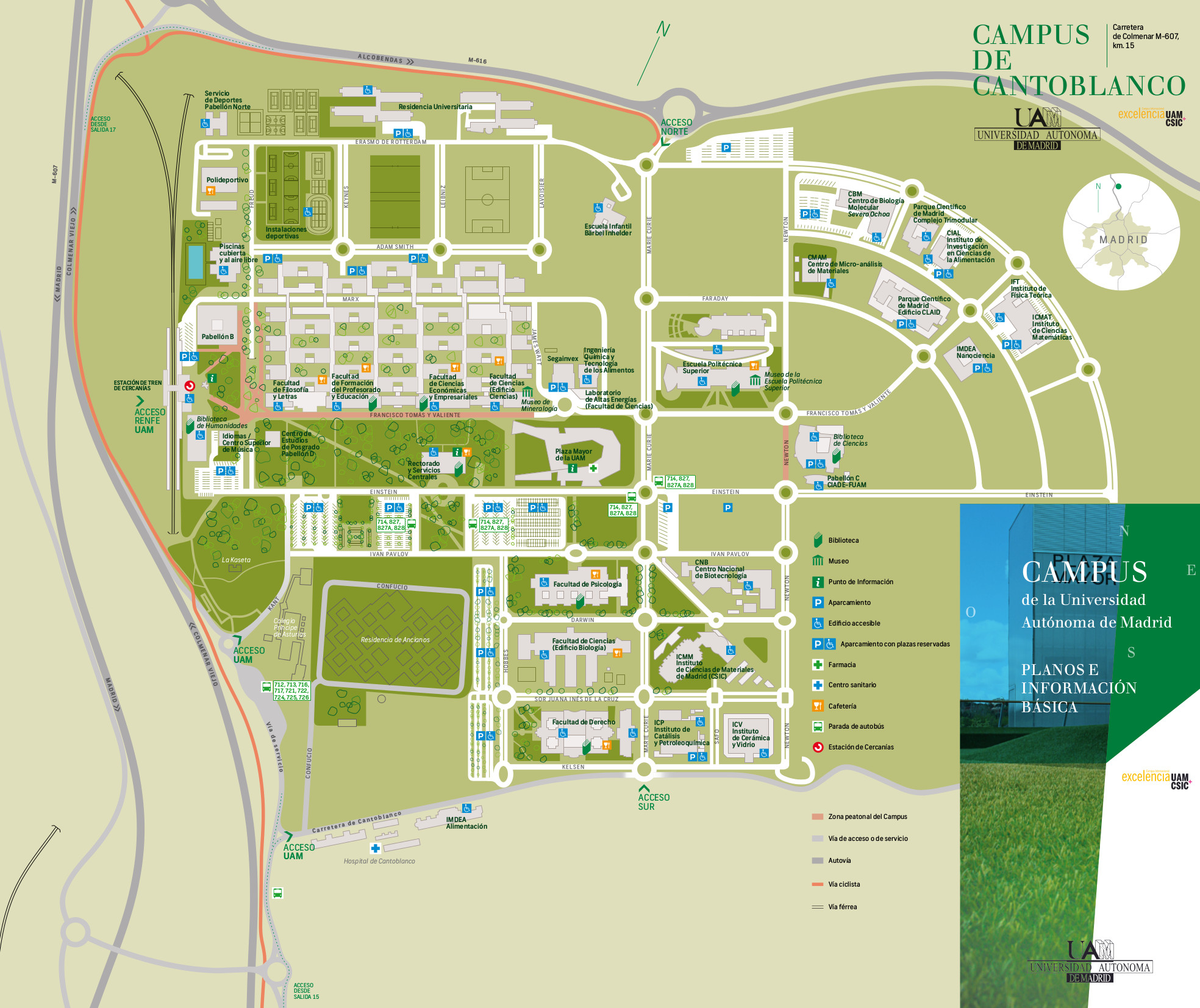 Mapa de la Universidad Autónoma de Cantoblanco