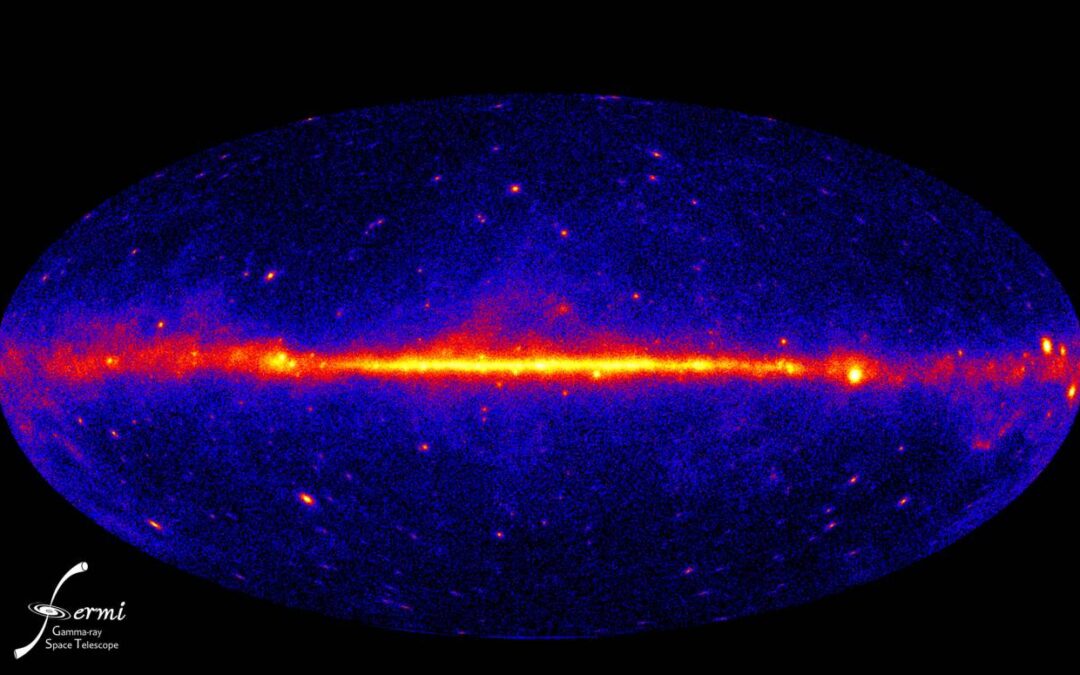 The Fermi space telescope detects gamma rays that could come from the decay of dark matter particles